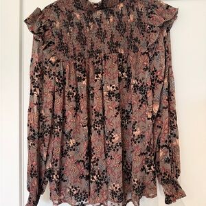 NWT! Knox Rose Floral Ruffle Blouse